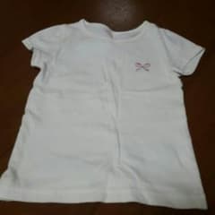 白Tシャツ　リボンのワンポイントありのサムネイル