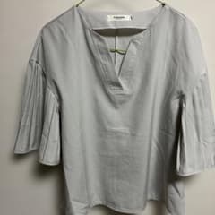 FASHION 半袖ブラウス グレー プリーツ袖　タイムサービス