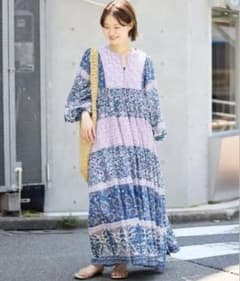 SLOBE IENA インドパネルティアードワンピース　【36サイズ】 週末限定値下！【新品】SLOBE IENA インドパネルティアードワンピース