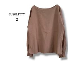 상태좋음 JUSGLITTY 보트 넥 니트 브라운계 심플 스트레치
