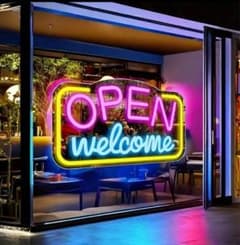 43cm Open LED ネオンサイン 照明 お店の装飾 BAR 看板 - メルカリ