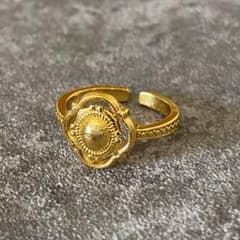 メキシカンジュエリー ゴールド ピンキーリング フラワー 太陽 