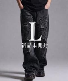 【完売品】GRANCY ハイダメージストレートデニムパンツ　Ｌ　新品未開封のサムネイル