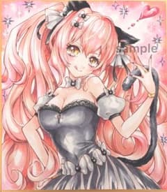 手描きイラスト 原画 オリジナル 『黒猫』 色紙 - メルカリ
