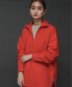 ストレッチアルパカハーフZIPセーターのサムネイル