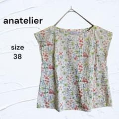 anatelier⭐️アナトリエ⭐️15thリバティ花柄ブラウス Anatelier 花柄 リバティ ブラウス 38 後ろリボン フレンチスリーブ