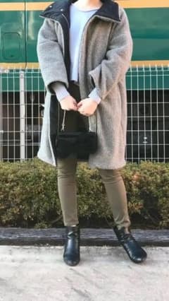 ボアキルトリバーシブルコート ブラックのサムネイル