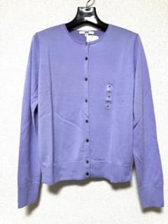 【新品】ユニクロ　ラベンダーメリノウールカーディガンのサムネイル