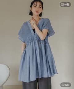 LOWRYSFARM シャーリングチュニックフレンチスリーブのサムネイル