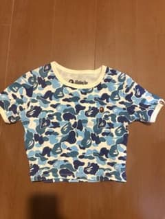 A BATHING APE ブルーカモ クロップドTシャツ XS - メルカリ