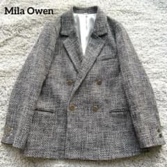 ミラオーウェン BAILA掲載 ツイード ダブルブレストジャケット Mila Owen 金釦ダブルブレストツイードブレザー 0 BAILA掲載 - メルカリ