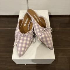 PIPPI チェック柄ミュール　37 新品未使用品　送料込み 美品箱ありPIPPICHIC パープルチェック ミュール - メルカリ