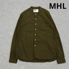 エムエイチエル マーガレットハウエル バンドカラー コットンシャツ