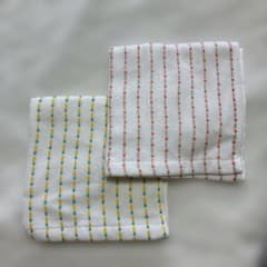 ベビー ガーゼハンカチ 2枚セット ストライプ柄　２枚　28×28cmのサムネイル