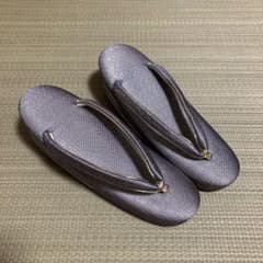 草履 藤紫に金の菱縞のサムネイル