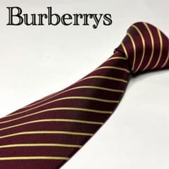 【美品】 BURBERRY バーバリー ストライプ柄 ブラウン系 ネクタイ バーバリー☆ネクタイ☆えんじ色☆イエロー☆ストライプ柄☆964 - メルカリ