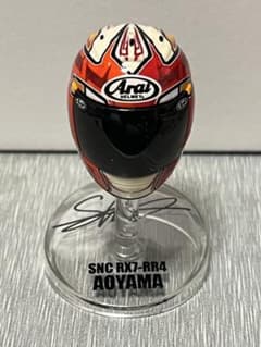 ミニチュアヘルメットMOTO GP ライダー 青山 周平フィギュア 赤のサムネイル
