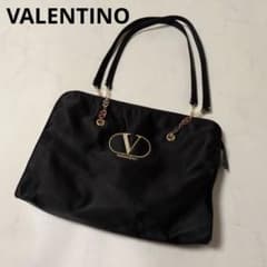 VALENTINO トート ショルダーバッグ ナイロン チェーン ブラック 極美 