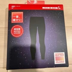 ユニクロ　メンズ超極暖ヒートテックタイツ黒L前開きのサムネイル
