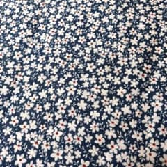 ネイビー小花柄　生地　「Ann-Lee」　110cm幅×約2m50cmのサムネイル