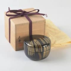 茶道具　蒔絵師　友斎作　黒塗　柳蒔絵　平棗　共箱　V　A56 茶道具 蒔絵師 友斎作 黒塗 柳蒔絵 平棗 共箱 V A56 - メルカリ