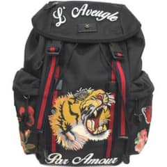 GUCCI 구찌 백팩 엠브로이드 타이거 블랙 429037