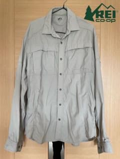 特価！REI 長袖シャツ ライトグレー　vintage L相当のサムネイル