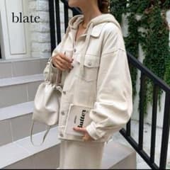 blate ボリュームスリーブ　ツイルジャケット ドロップショルダー　エクリュのサムネイル