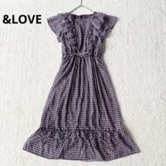 アンドラブ ギンガムチェック ハート フレンチ ロング ワンピース M 未使用級