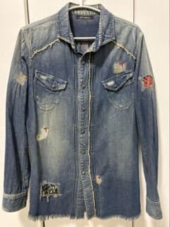 14thaddiction デニムシャツ サイズ2 M スリム フレイドヘム - メルカリ