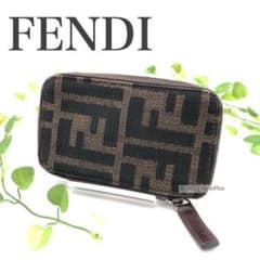 極美品✨ FENDI フェンディ ケース ズッカ柄 ラウンドファスナー フェンディ FENDI キーケース 6連 ラウンド ファスナー ズッカ 柄