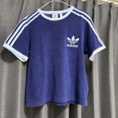 adidas Originals パイル地 Tシャツ ネイビーのサムネイル