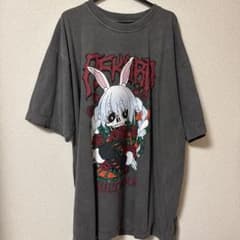 vaultroom 兎田ぺこら SKULL TEE チャコールグレー Lサイズのサムネイル