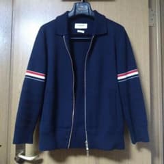 トムブラウン ネイビー ジップアップジャケット ストライプ - メルカリ
