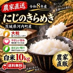 令和7年産 にじのきらめき 白米 10kg 農家直送 お試し特価数量限定【令和8年産新米】にじのきらめき 白米10kg（梱包材