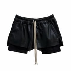 韓国海苔 様専用 RICK OWENS レザーショーツ風 ショートパンツ Sのサムネイル