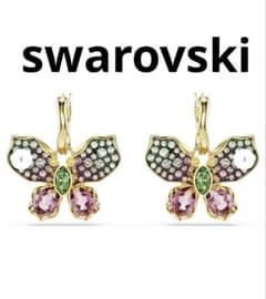 新品 swarovskiピアス スワロフスキーゴールドマルチカラークリスタル 