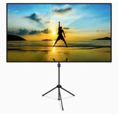 プロジェクタースクリーン60型4K三脚＆壁掛け式 屋内屋外兼用 16:9のサムネイル