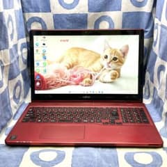 爆速SSD500G☆i7☆大人気赤ノートパソコン♪ブルーレイ&カメラ！Win11