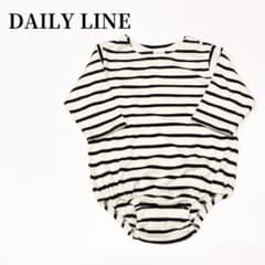 デイリーラインDAILY LINEバースデイシンプルボーダー長袖ロンパース80 