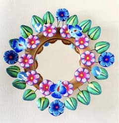 メキシコ メテペック 生命の樹 壁掛け鏡 陶芸 工芸品 民芸品 インテリア メキシコ メテペック 生命の樹 壁掛け鏡 陶芸 工芸品 民芸品