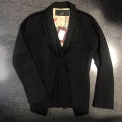 KOHSHIN SATOH[コウシンサトウ]フリンジ加工黒テーラードジャケット KOHSHIN SATOH[コウシンサトウ]フリンジ加工黒テーラードジャケット