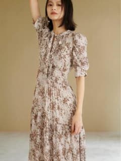 snidel 花柄 ボウタイ ロングワンピースのサムネイル