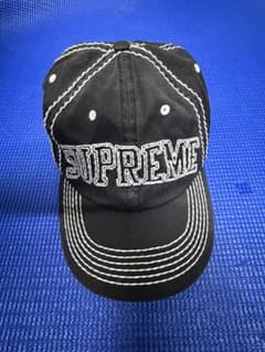 Supreme コントラストステッチ キャップ ブラックのサムネイル