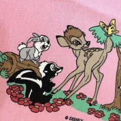 布団カバー ディズニー バンビ ピンク ビンテージシーツ 生地 レトロ