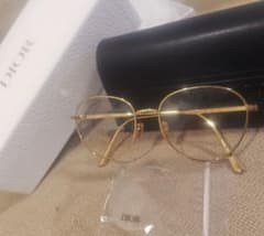 Dior roundframe メガネ　ゴールド　フレーム 　眼鏡　おしゃれのサムネイル