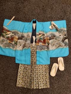 【男の子 七五三】綺麗な空色 鷲 富士山 鶴☆5~7歳くらいのサムネイル