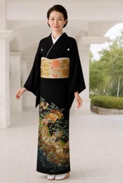 フルセット後藤久美子ブランド京友禅黒留袖 西陣総士刺繍正絹袋帯 婚礼