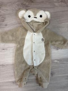 クマ耳付きフリースロンパースのサムネイル