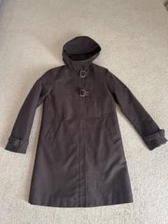 MK MICHELKLEINダークブラウン フード付きコート　防寒
